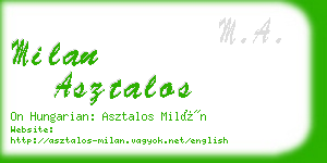 milan asztalos business card